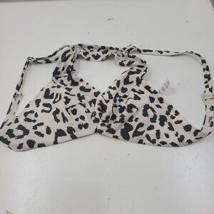 Aerie Padded Scoop Cheetah Print Bikini Top Size XS Halter Neck Tie